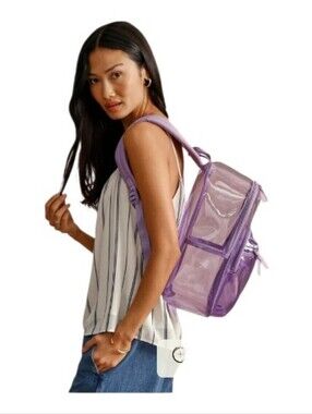 Vera Bradley Clear Large Backpack Purple Rhapsody